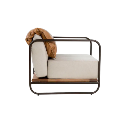 Silas Industrial Mixed-Material Accent Chair