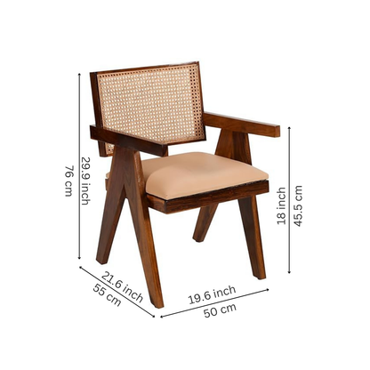 Mango Wood Cane Arm Chair