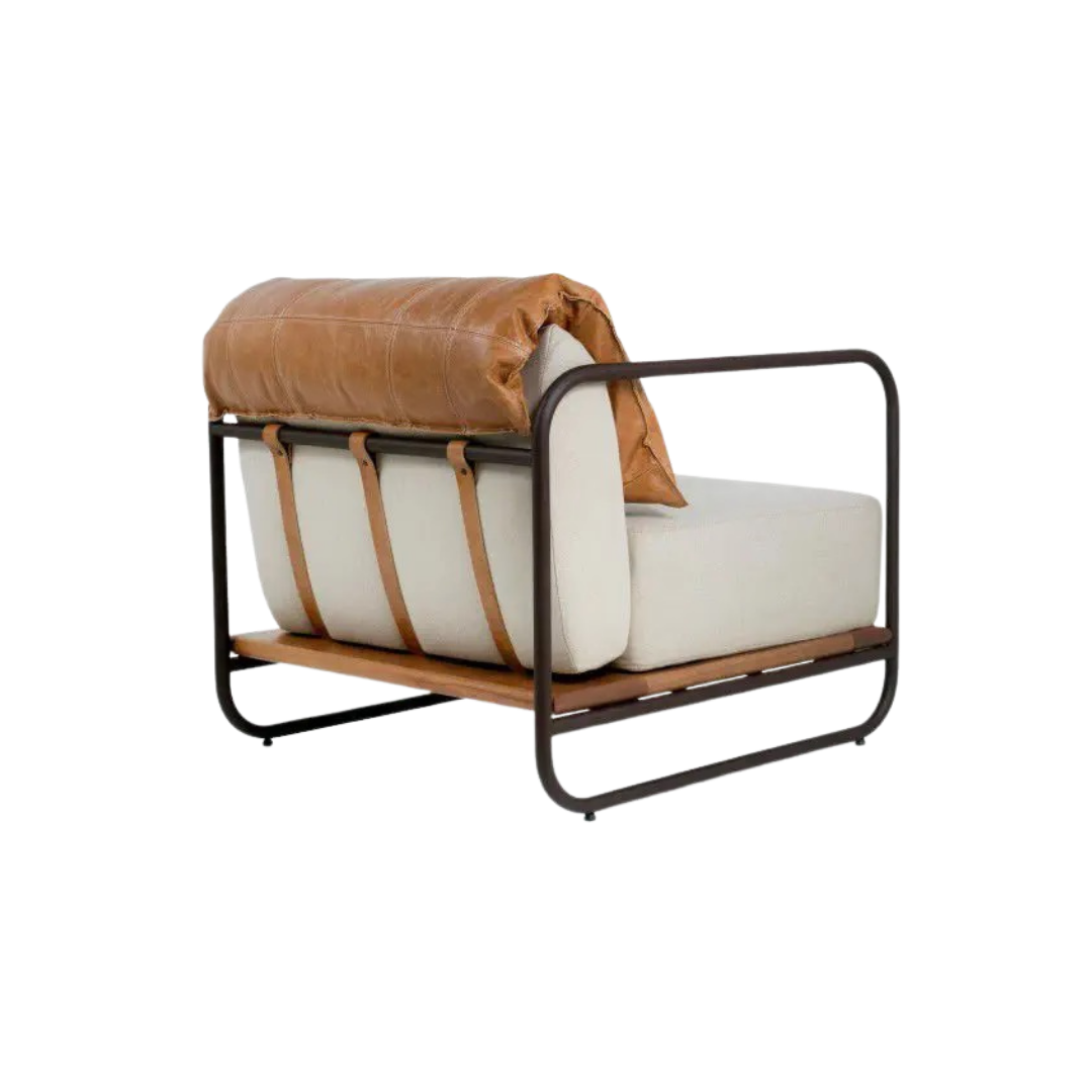 Silas Industrial Mixed-Material Accent Chair