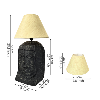 Modern Artistic Face Table Lamp with Fabric Shade