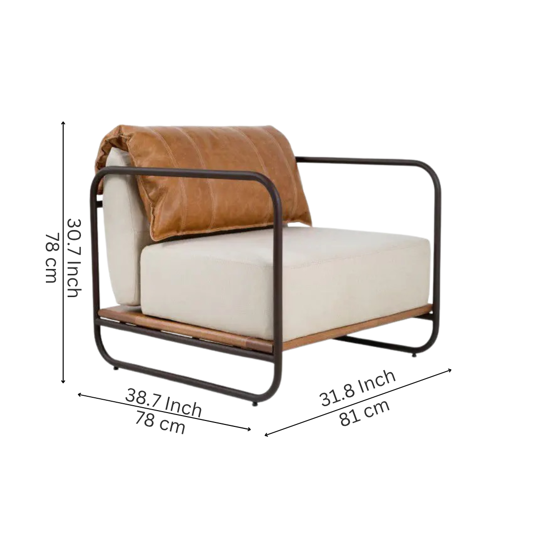 Silas Industrial Mixed-Material Accent Chair