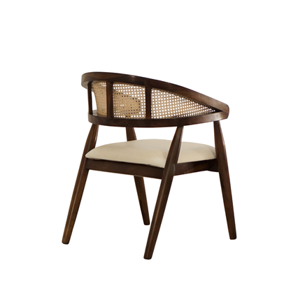 Curved Arm Chair With Cane Finish