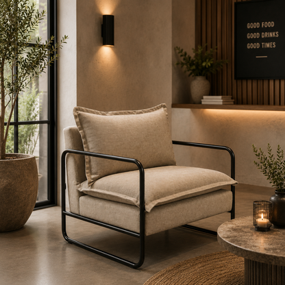 Finn Modern Textured Fabric Accent Chair