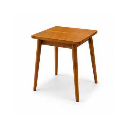 Indian Hub Solid Mango Wood Square Cafe Table with Tapered Wooden Legs