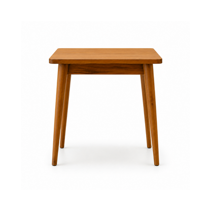 Indian Hub Solid Mango Wood Square Cafe Table with Tapered Wooden Legs