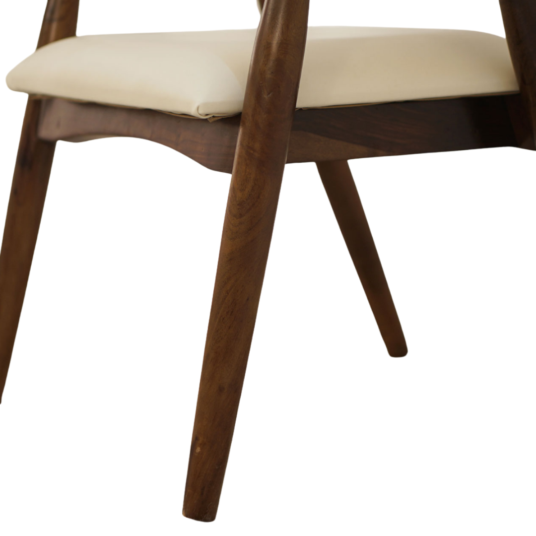 Curved Arm Chair With Cane Finish