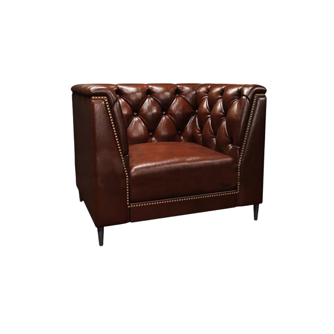 Classic Chesterfield Tufted Vegan Leather Armchair