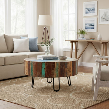 Reclaimed Style Drum Coffee Table