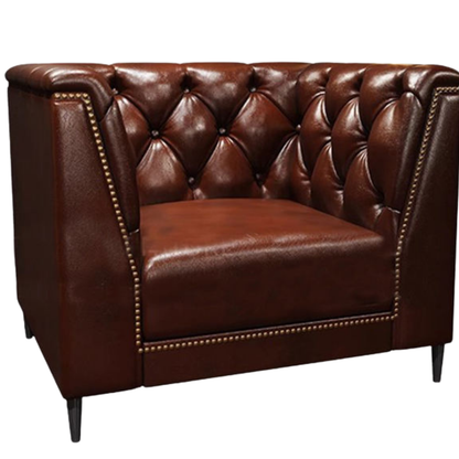 Classic Chesterfield Tufted Vegan Leather Armchair