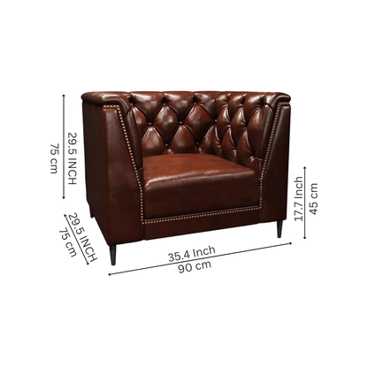 Classic Chesterfield Tufted Vegan Leather Armchair