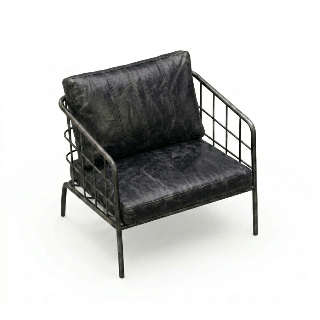 Forge Industrial Metal Grid Accent Chair