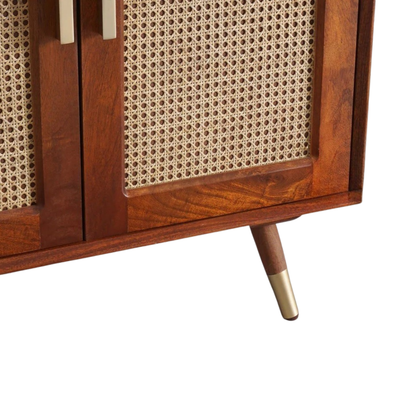 modern wood bar cabinet with wine rack glass holder and storage shelves for home bar setup