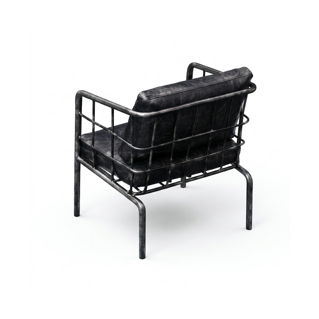 Forge Industrial Metal Grid Accent Chair