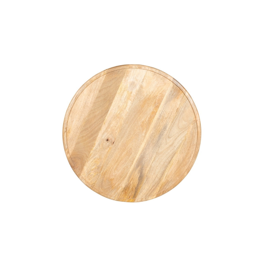 Carved Lattice Wooden Drum Coffee Table