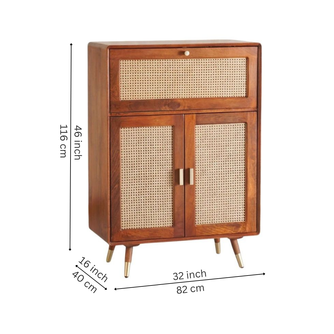 modern wood bar cabinet with wine rack glass holder and storage shelves for home bar setup
