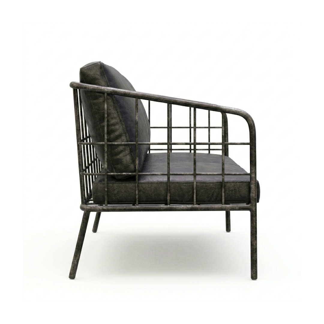 Forge Industrial Metal Grid Accent Chair