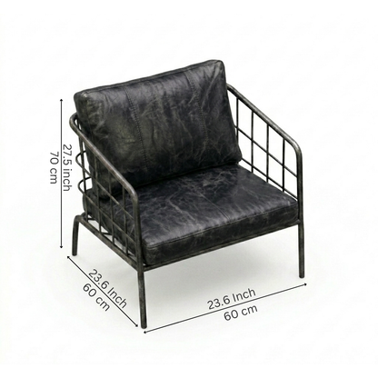 Forge Industrial Metal Grid Accent Chair