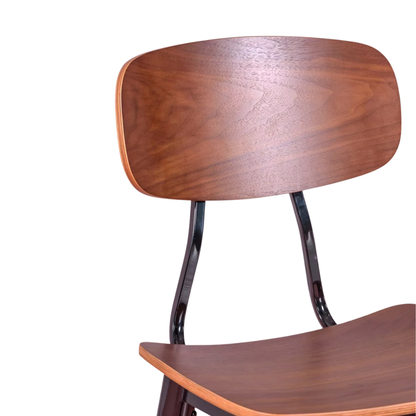 Walnut Modern Industrial Counter Stool