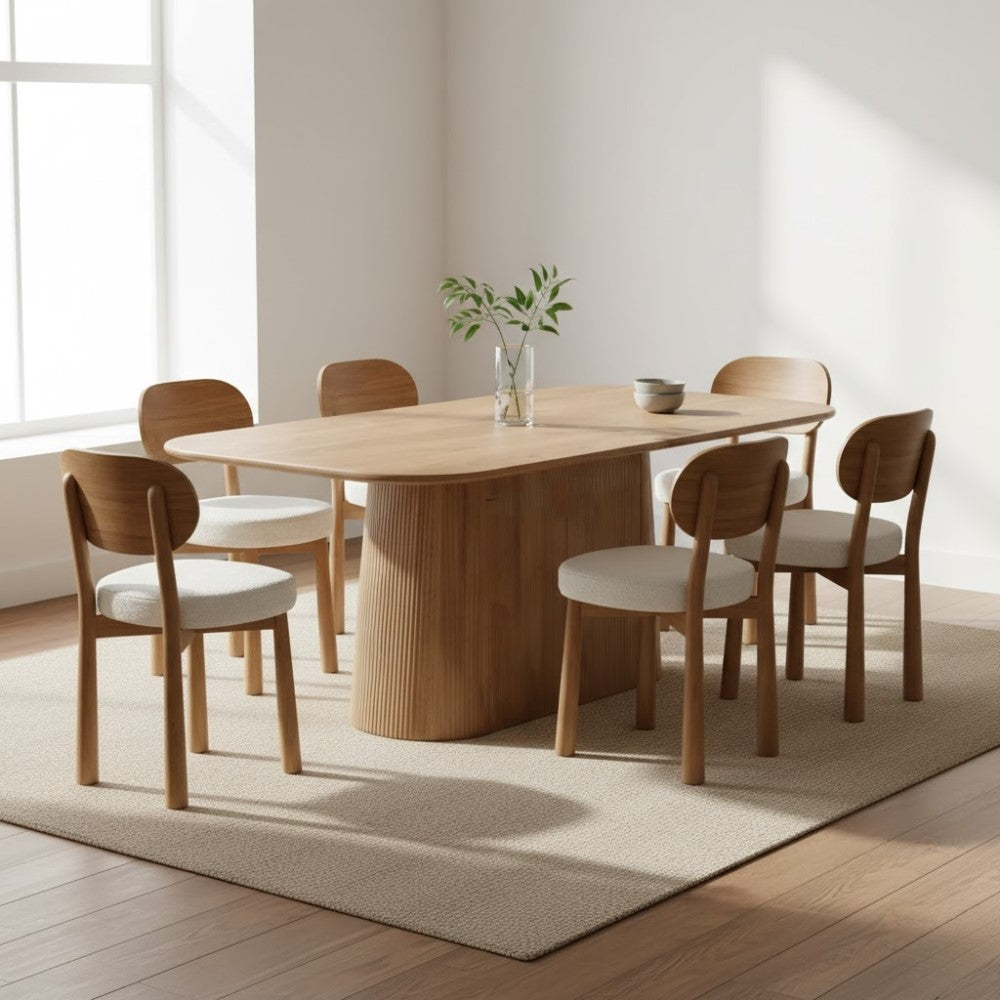 Austin Solid Wood Dining Table With 6 Seater Chair