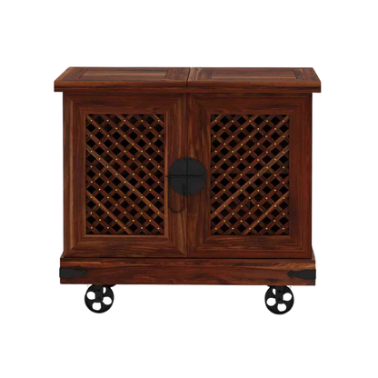 large wood bar cabinet with wine rack glass holder drawers and storage shelves for home bar furniture