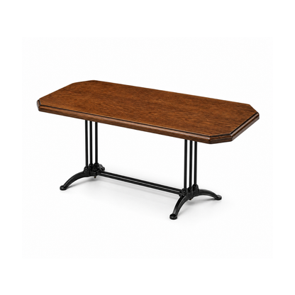 Industrial Wood & Cast Iron Coffee Table