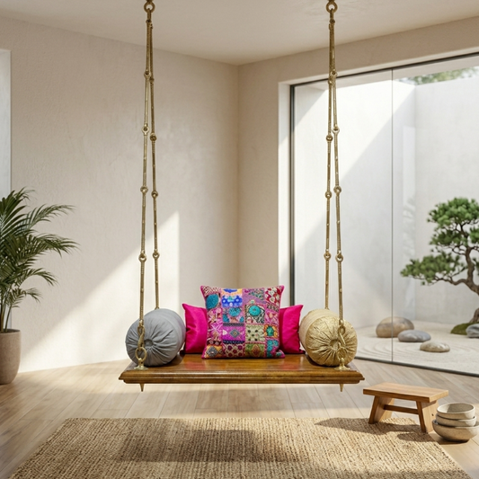 Veda Classic Wooden Plank Jhula