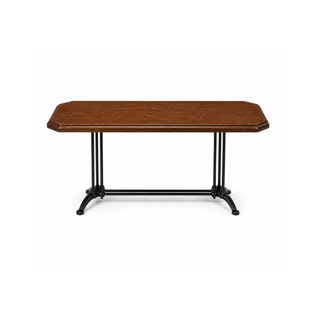 Industrial Wood & Cast Iron Coffee Table