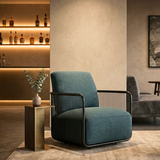 Lyric Modern Teal Fabric Accent Chair