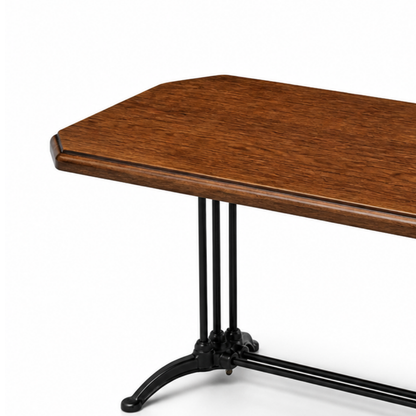 Industrial Wood & Cast Iron Coffee Table