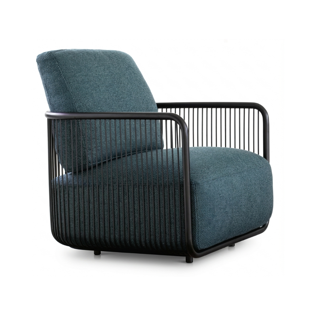 Lyric Modern Teal Fabric Accent Chair