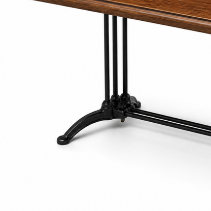 Industrial Wood & Cast Iron Coffee Table