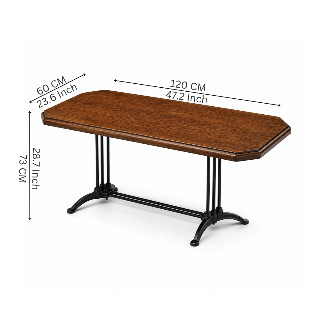 Industrial Wood & Cast Iron Coffee Table