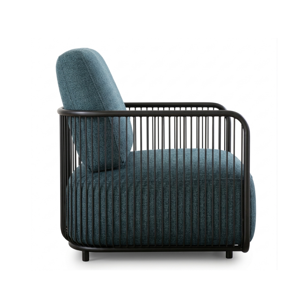 Lyric Modern Teal Fabric Accent Chair
