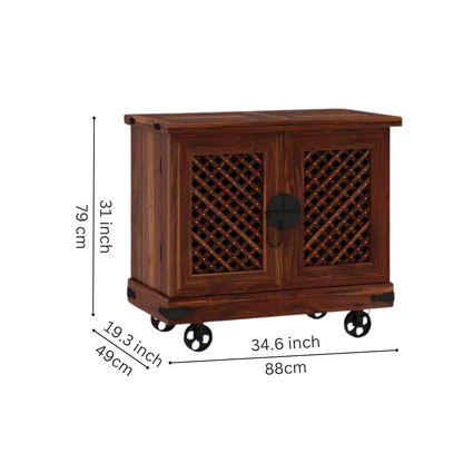 large wood bar cabinet with wine rack glass holder drawers and storage shelves for home bar furniture