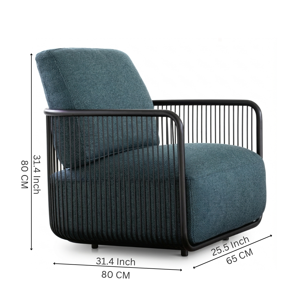 Lyric Modern Teal Fabric Accent Chair
