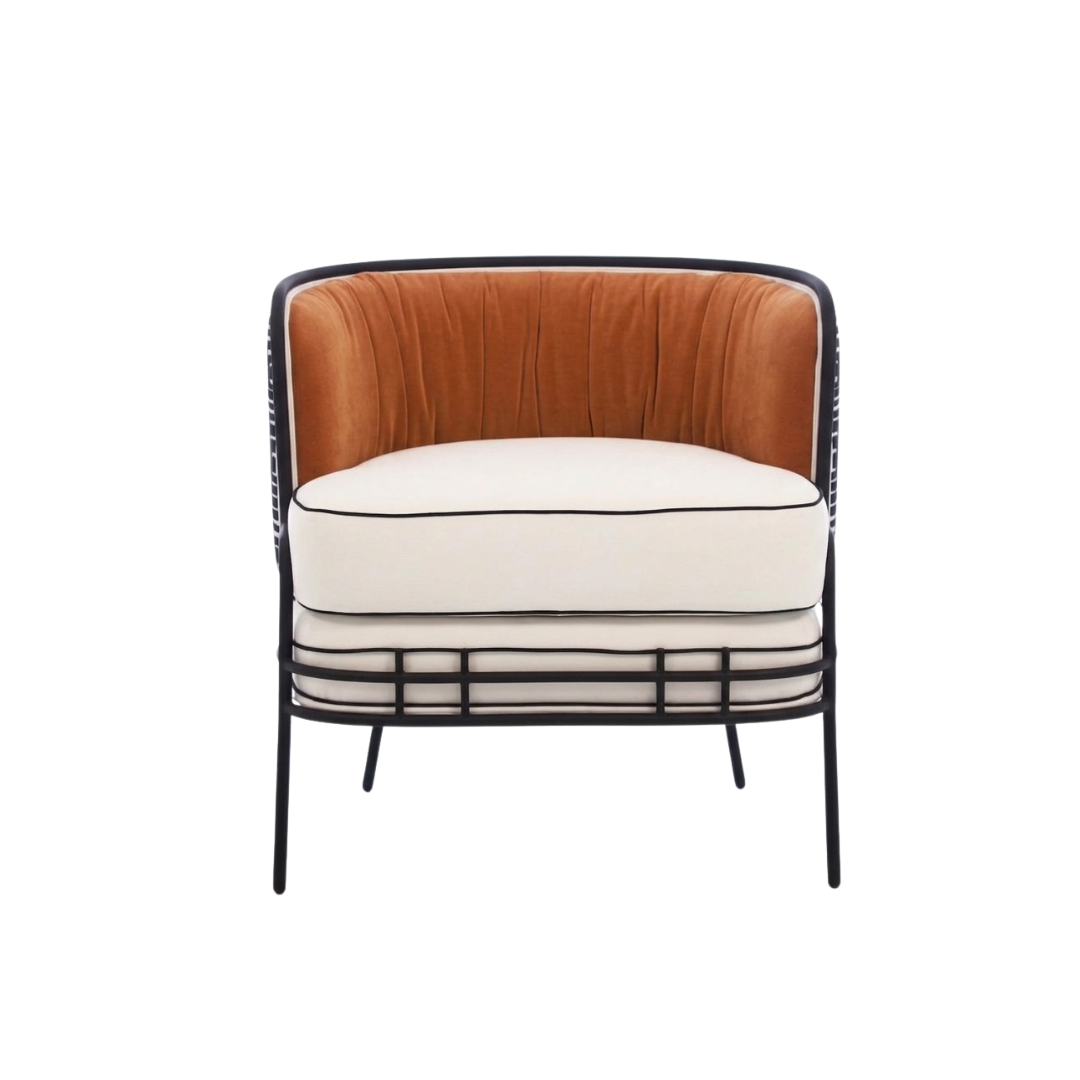 Elara Avant-Garde Mixed-Media Accent Chair