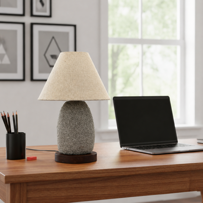 Organic Granite-Effect Pebble Table Lamp