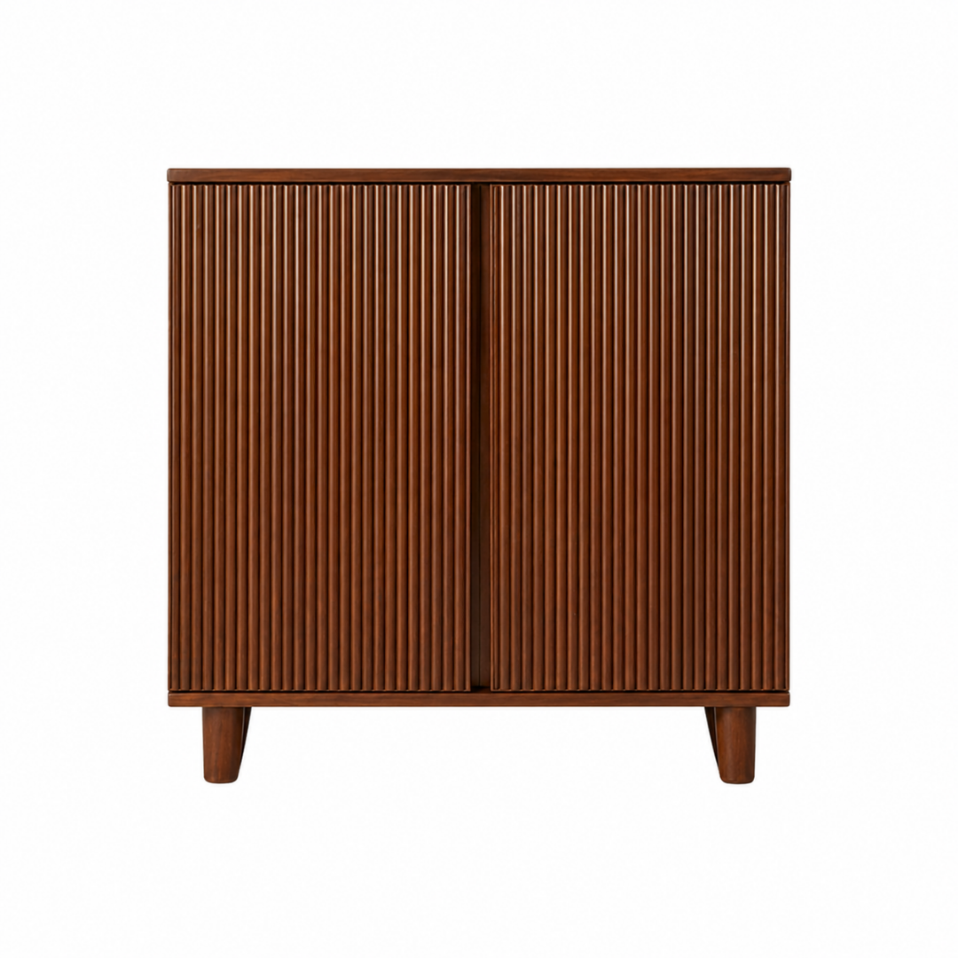 large wooden bar cabinet with glass holder shelves and wine storage for modern home bar setup