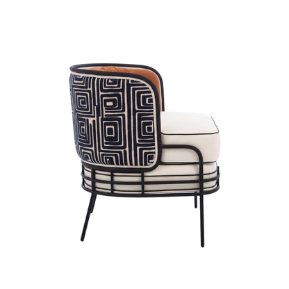 Elara Avant-Garde Mixed-Media Accent Chair