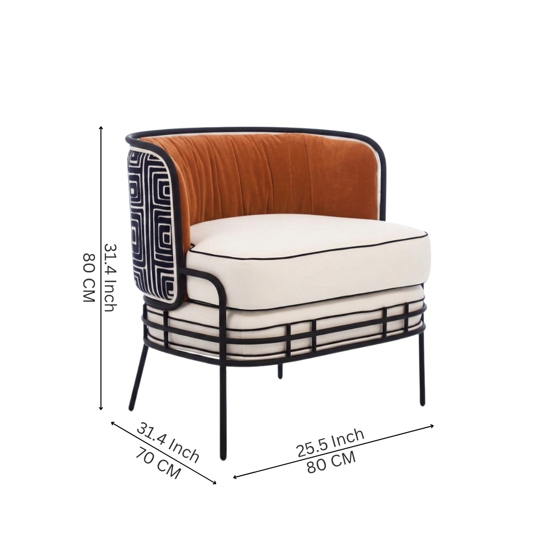 Elara Avant-Garde Mixed-Media Accent Chair