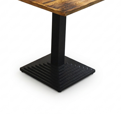 Rustic Square Café Table with Pedestal Base