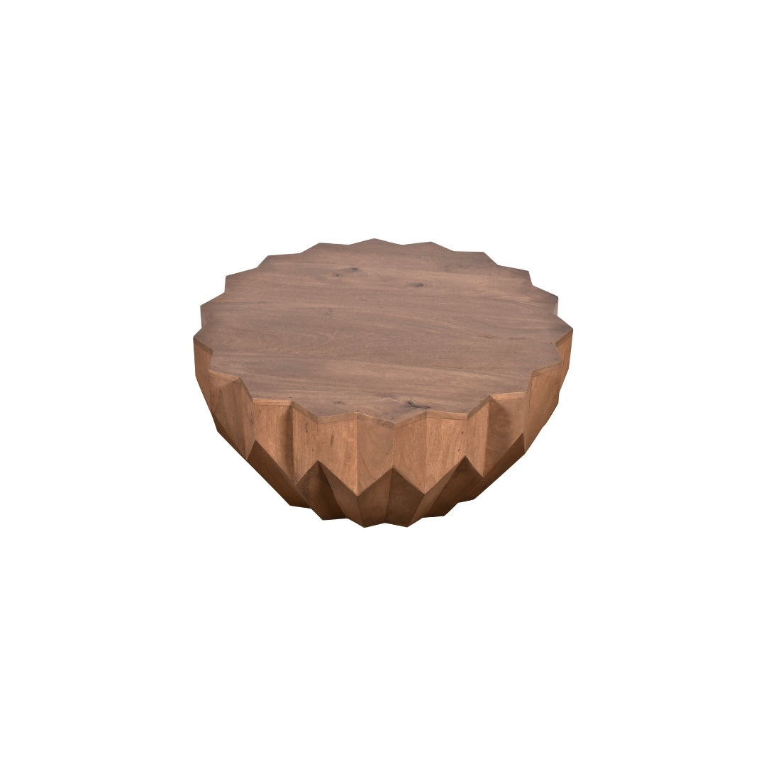 Faceted Geometric Wooden Coffee Table