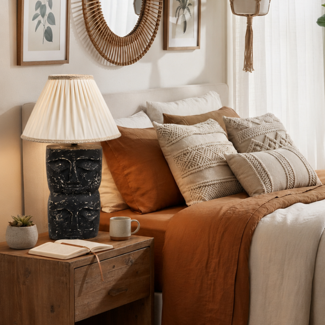 Dual Face Totem Sculptural Table Lamp