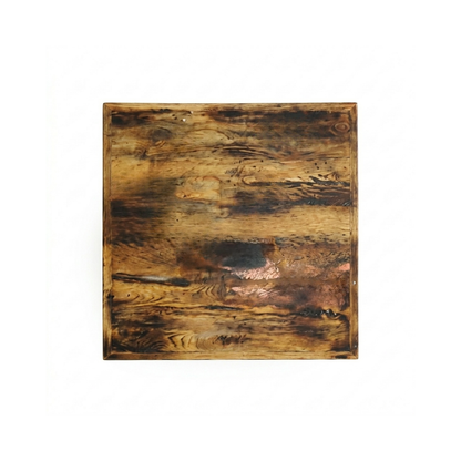 Rustic Square Café Table with Pedestal Base