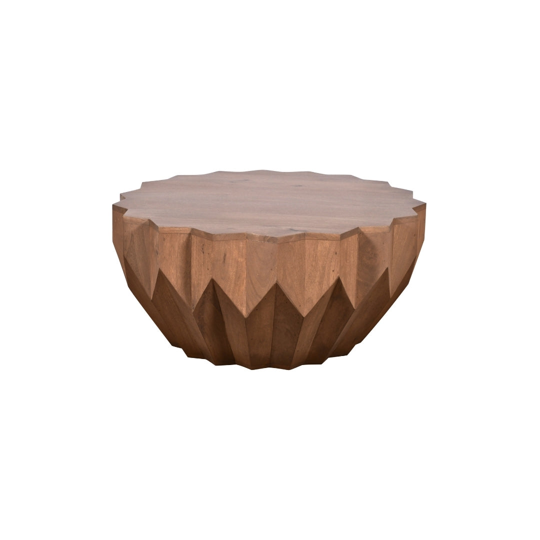 Faceted Geometric Wooden Coffee Table