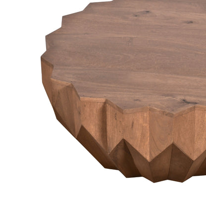 Faceted Geometric Wooden Coffee Table