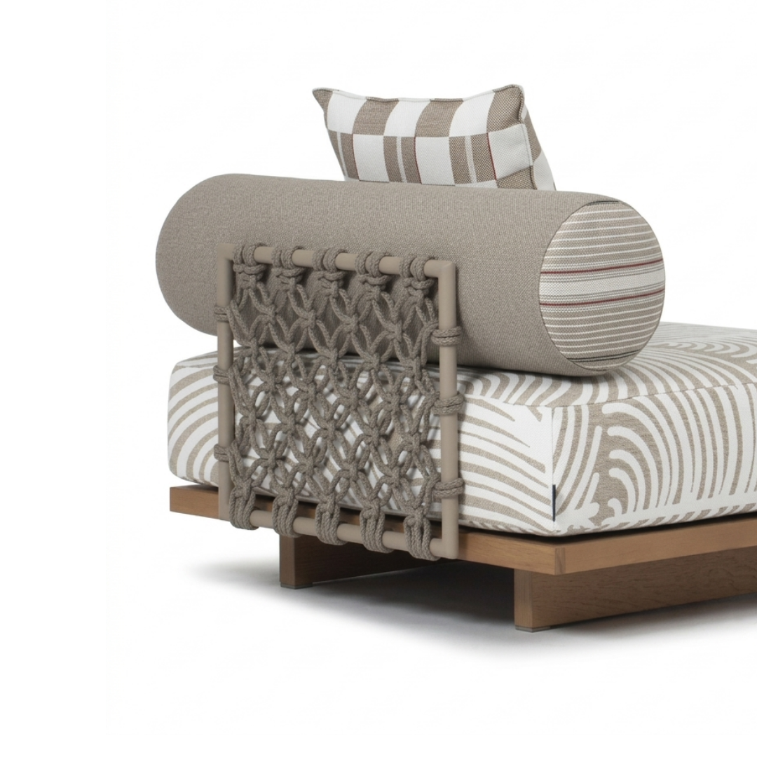 Kayan Low-Profile Patterned Daybed with Bolster Support Sofa