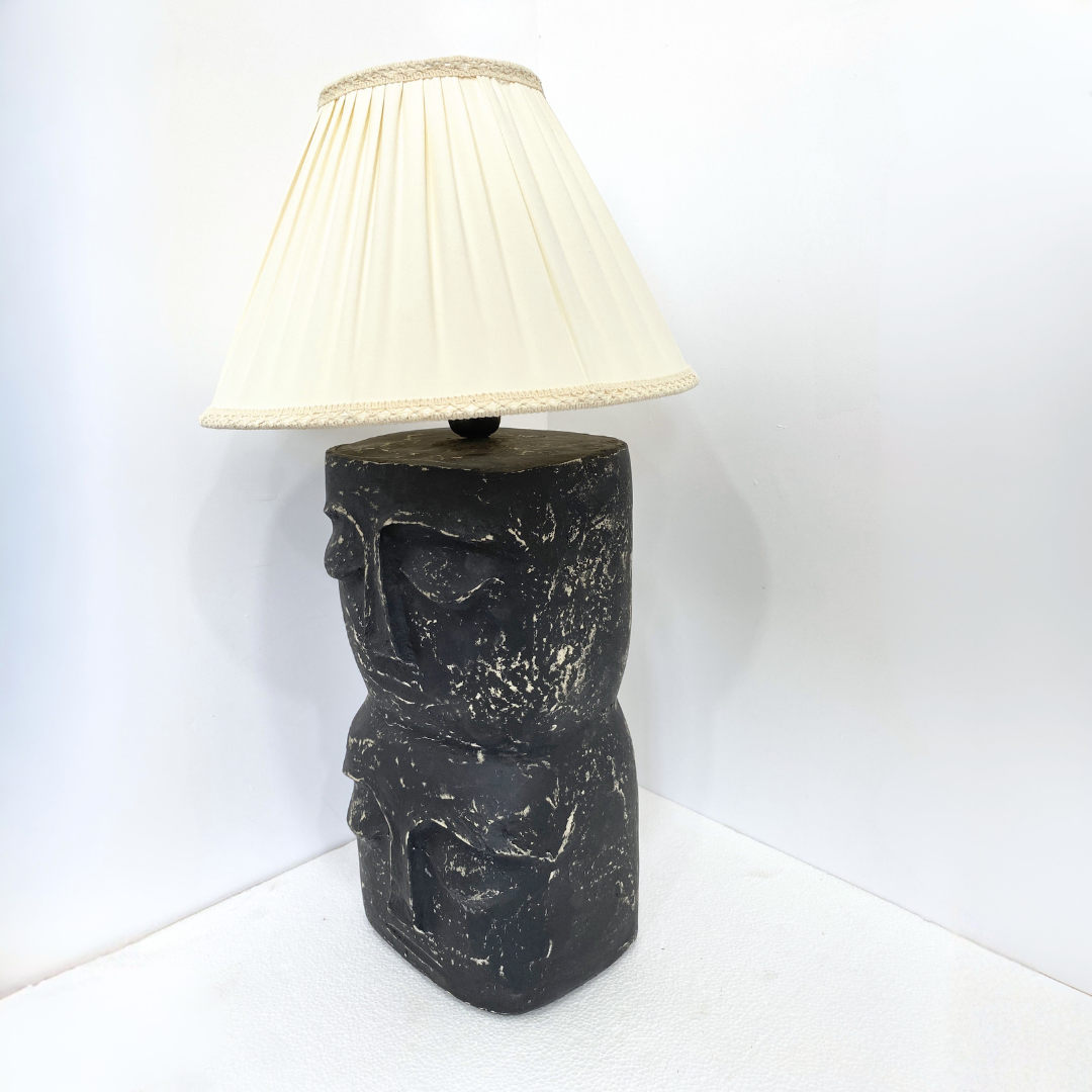 Dual Face Totem Sculptural Table Lamp