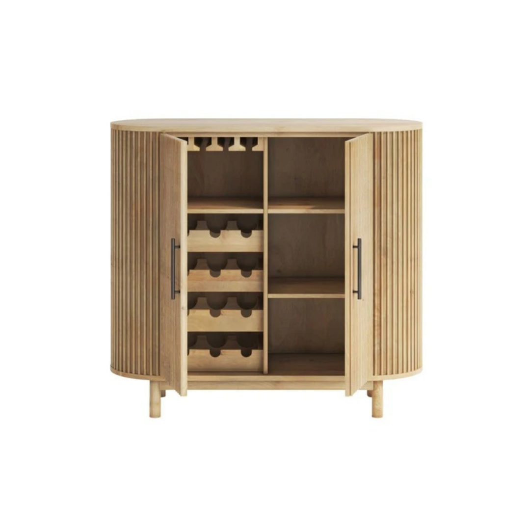 modern dining room bar cabinet with wine raack glass holder and storage shelves wooden bar furniture