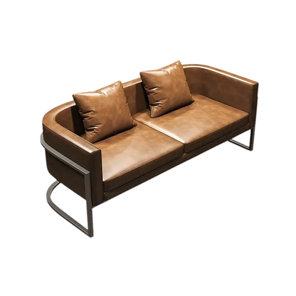 Arlo Modern 2-Seater Sofa With Settee in Cognac Leather
